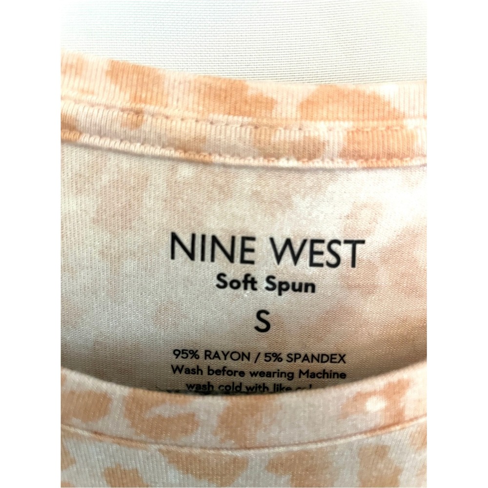Nine West Peach Animal Print Sleeveless Tank Top - Picture 2 of 3